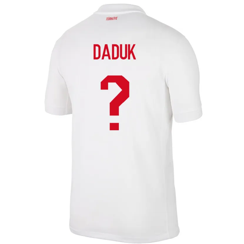 Danxen Uomo Maglia Turchia Emir Dadük #0 Bianco Kit Gara Home 24-26 Maglietta