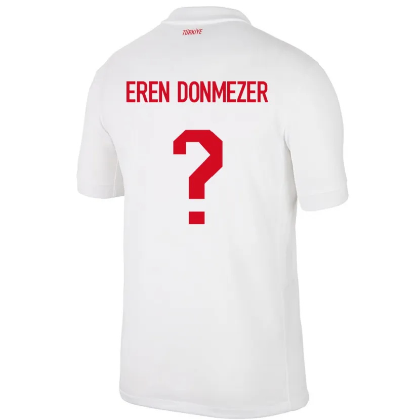 Danxen Uomo Maglia Turchia Deniz Eren Dönmezer #0 Bianco Kit Gara Home 24-26 Maglietta