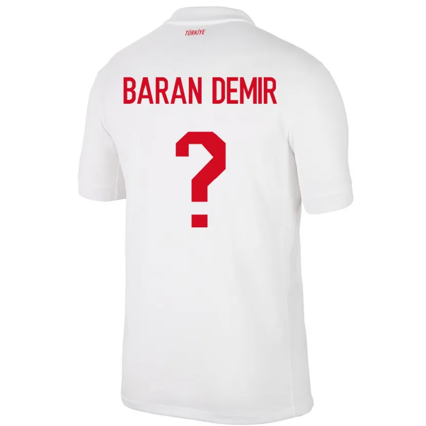 Danxen Uomo Maglia Turchia Tuna Baran Demir #0 Bianco Kit Gara Home 24-26 Maglietta