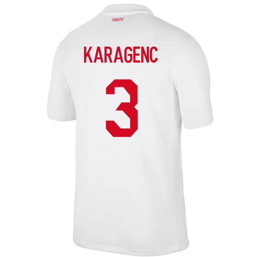 Danxen Uomo Maglia Turchia Didem Karagenç #3 Bianco Kit Gara Home 24-26 Maglietta