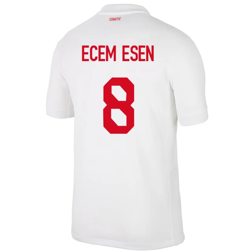 Danxen Uomo Maglia Turchia Emine Ecem Esen #8 Bianco Kit Gara Home 24-26 Maglietta