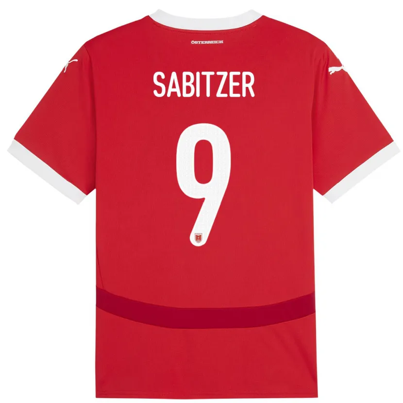 Danxen Uomo Maglia Austria Marcel Sabitzer #9 Rosso Kit Gara Home 24-26 Maglietta