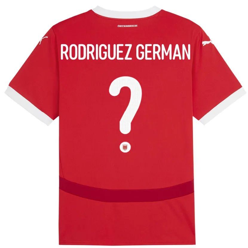 Danxen Uomo Maglia Austria Ryan Rodriguez German #0 Rosso Kit Gara Home 24-26 Maglietta