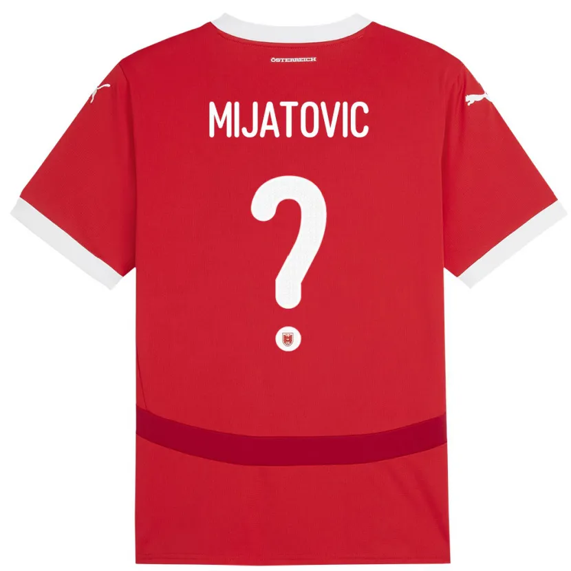 Danxen Uomo Maglia Austria Luca Mijatovic #0 Rosso Kit Gara Home 24-26 Maglietta