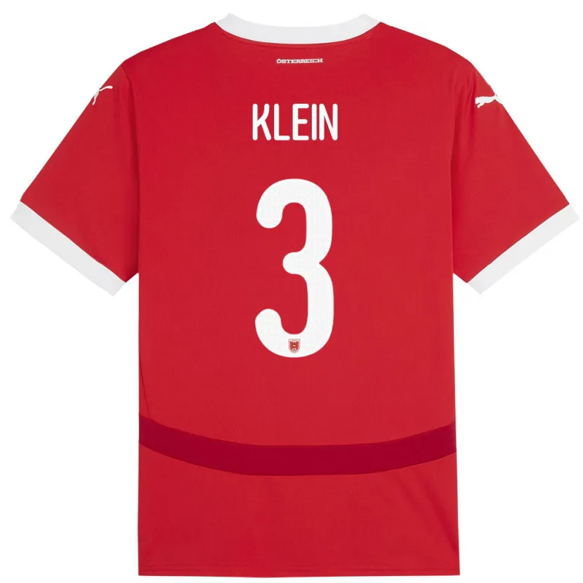 Danxen Uomo Maglia Austria Jennifer Klein #3 Rosso Kit Gara Home 24-26 Maglietta