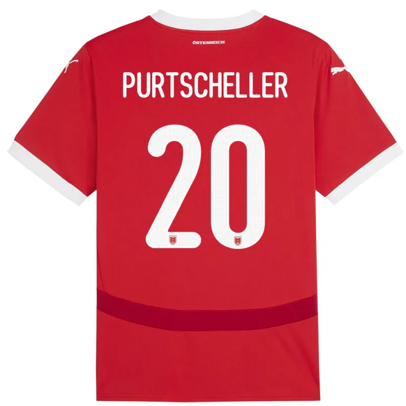 Danxen Uomo Maglia Austria Lilli Purtscheller #20 Rosso Kit Gara Home 24-26 Maglietta