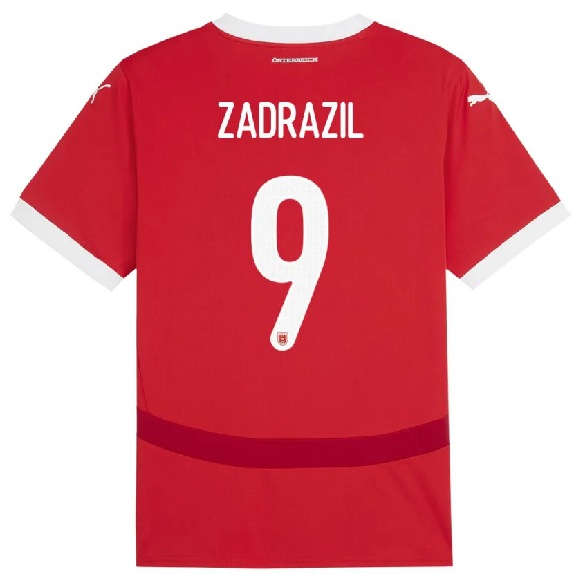 Danxen Uomo Maglia Austria Sarah Zadrazil #9 Rosso Kit Gara Home 24-26 Maglietta