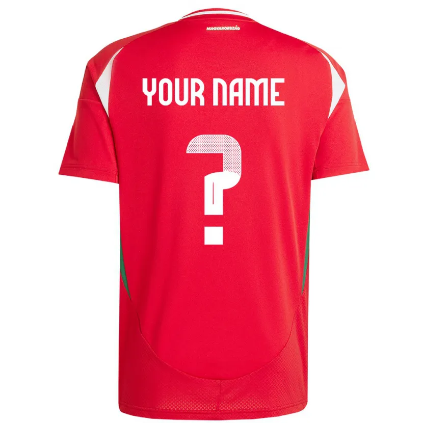 Danxen Uomo Maglia Ungheria Il Tuo Nome #0 Rosso Kit Gara Home 24-26 Maglietta