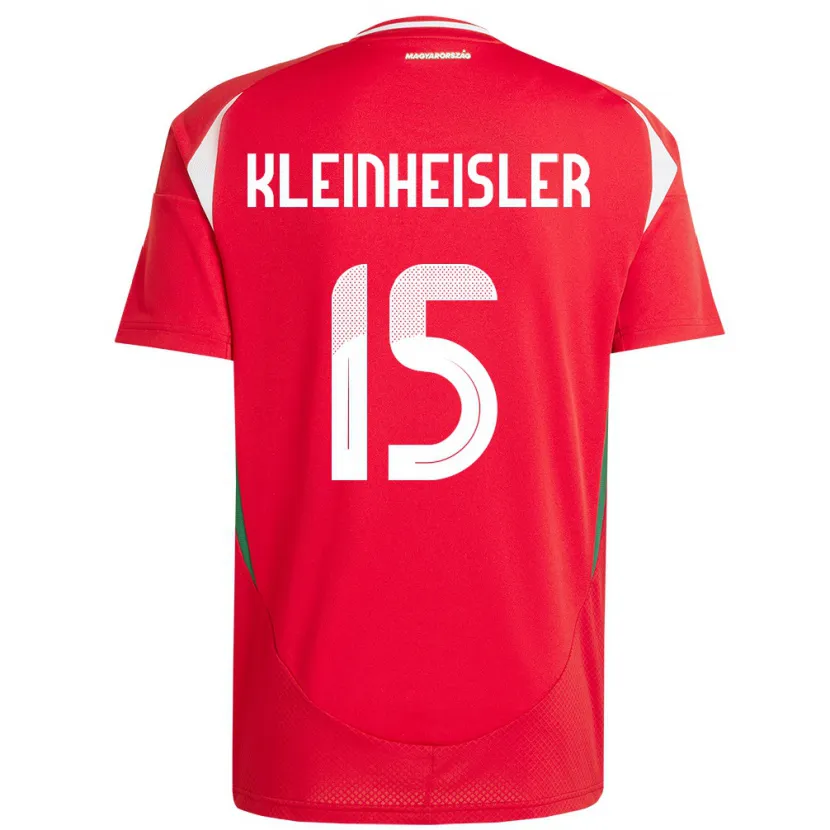 Danxen Uomo Maglia Ungheria László Kleinheisler #15 Rosso Kit Gara Home 24-26 Maglietta