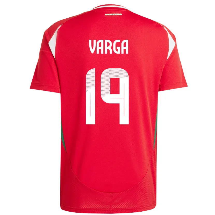 Danxen Uomo Maglia Ungheria Barnabás Varga #19 Rosso Kit Gara Home 24-26 Maglietta
