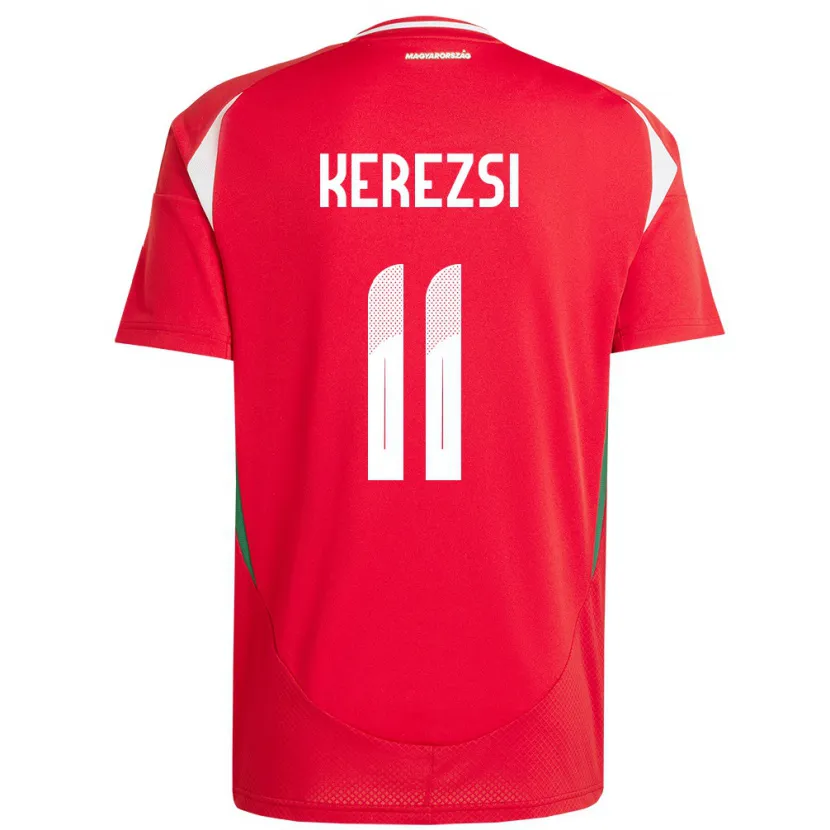 Danxen Uomo Maglia Ungheria Zalán Kerezsi #11 Rosso Kit Gara Home 24-26 Maglietta