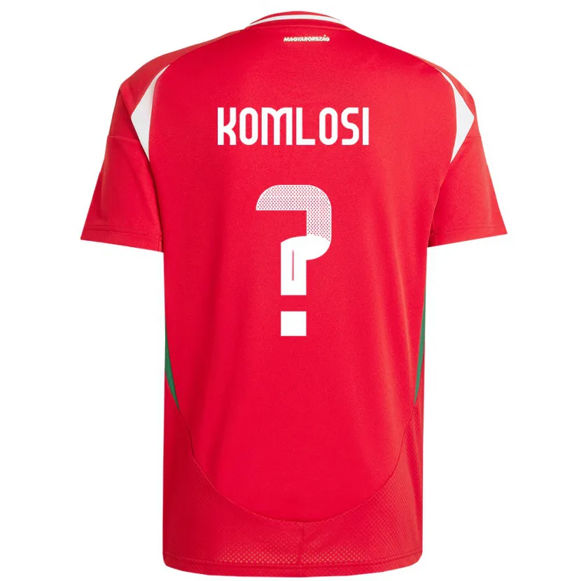 Danxen Uomo Maglia Ungheria Bence Komlósi #0 Rosso Kit Gara Home 24-26 Maglietta