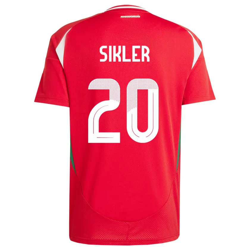 Danxen Uomo Maglia Ungheria Kinga Sikler #20 Rosso Kit Gara Home 24-26 Maglietta