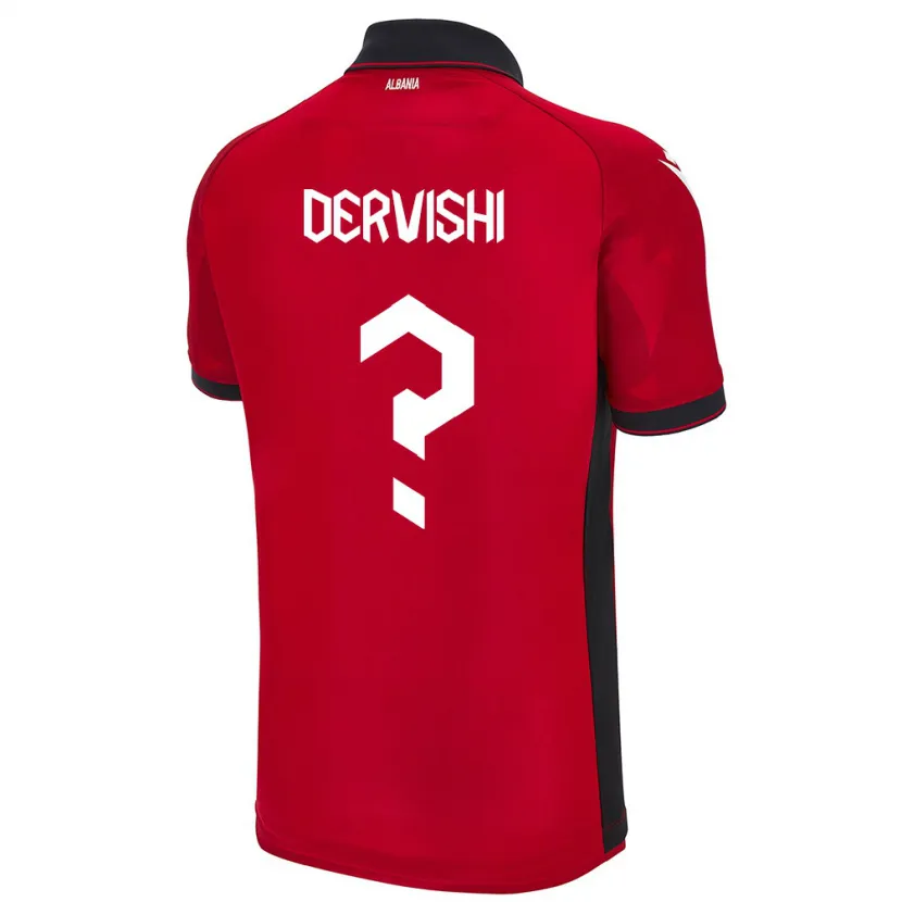 Danxen Uomo Maglia Albania Amarildo Dervishi #0 Rosso Kit Gara Home 24-26 Maglietta