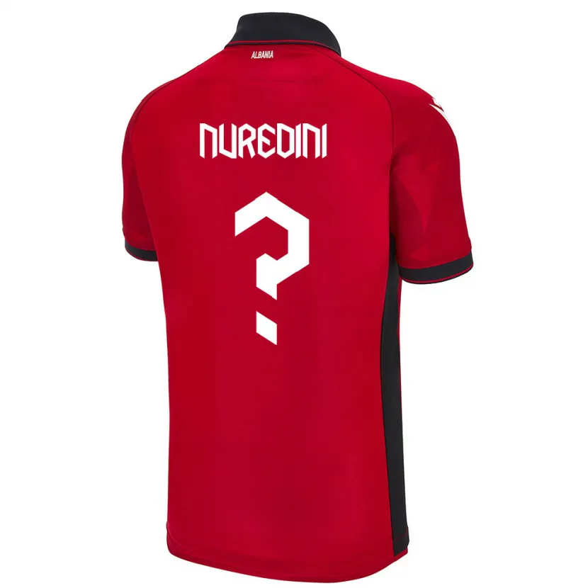 Danxen Uomo Maglia Albania Ardit Nuredini #0 Rosso Kit Gara Home 24-26 Maglietta