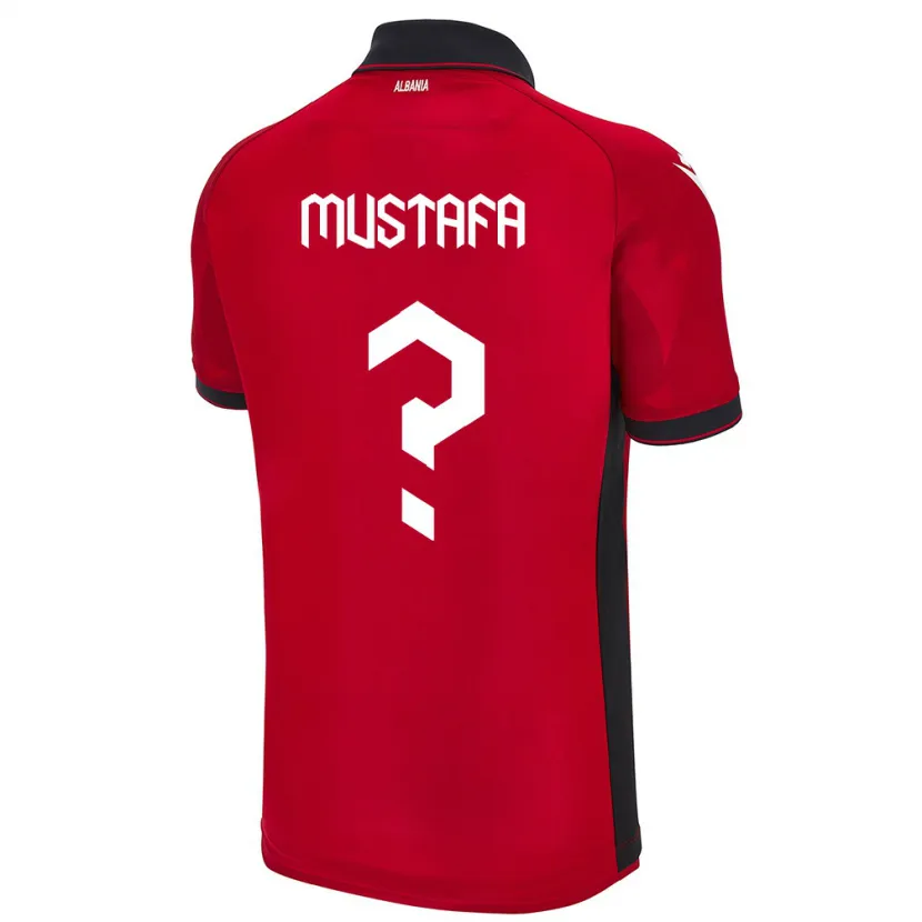 Danxen Uomo Maglia Albania Erno Mustafa #0 Rosso Kit Gara Home 24-26 Maglietta