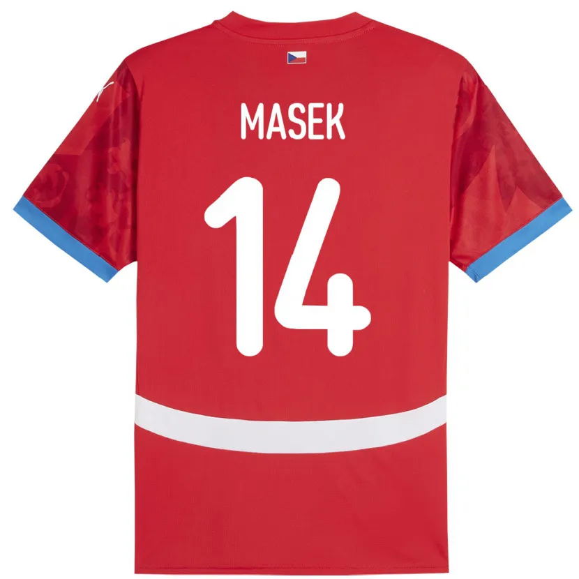 Danxen Uomo Maglia Cechia Lukas Masek #14 Rosso Kit Gara Home 24-26 Maglietta