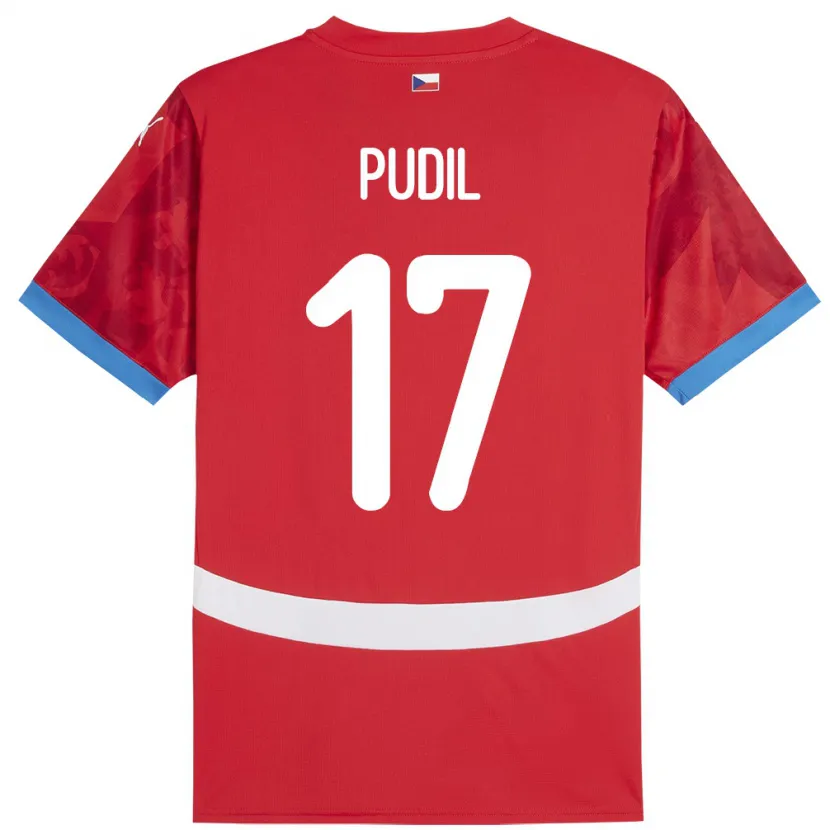 Danxen Uomo Maglia Cechia Milos Pudil #17 Rosso Kit Gara Home 24-26 Maglietta