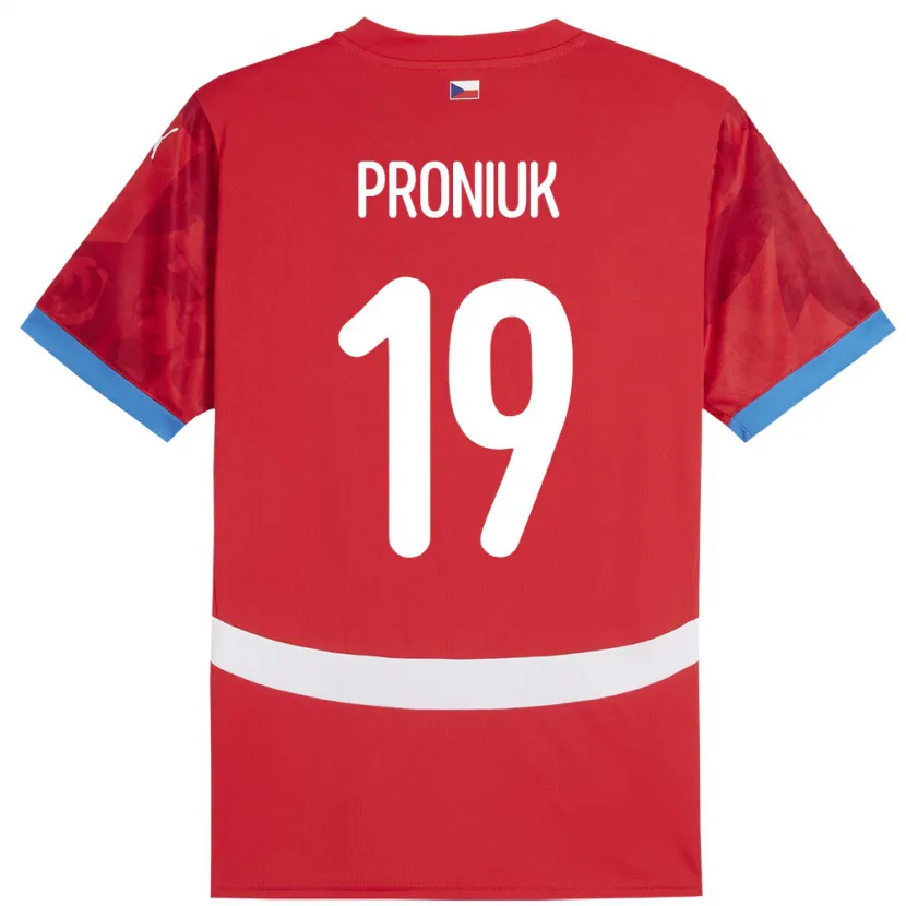 Danxen Uomo Maglia Cechia Adam Proniuk #19 Rosso Kit Gara Home 24-26 Maglietta