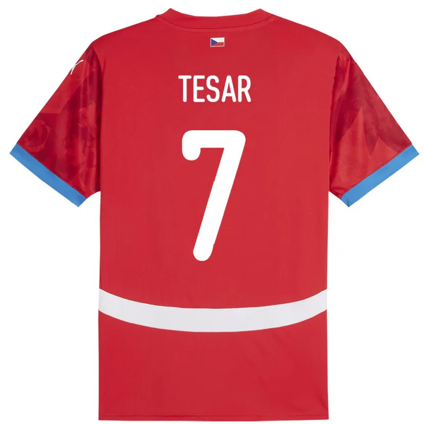 Danxen Uomo Maglia Cechia Simon Tesar #7 Rosso Kit Gara Home 24-26 Maglietta