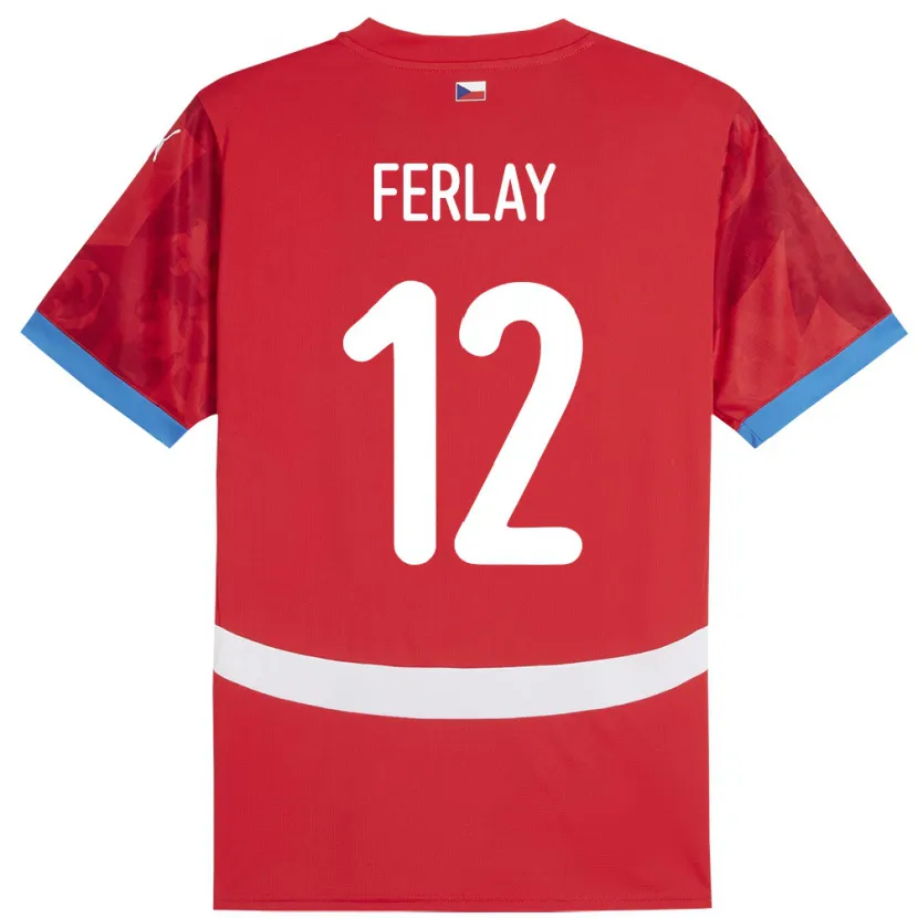 Danxen Uomo Maglia Cechia Ruben Ferlay #12 Rosso Kit Gara Home 24-26 Maglietta