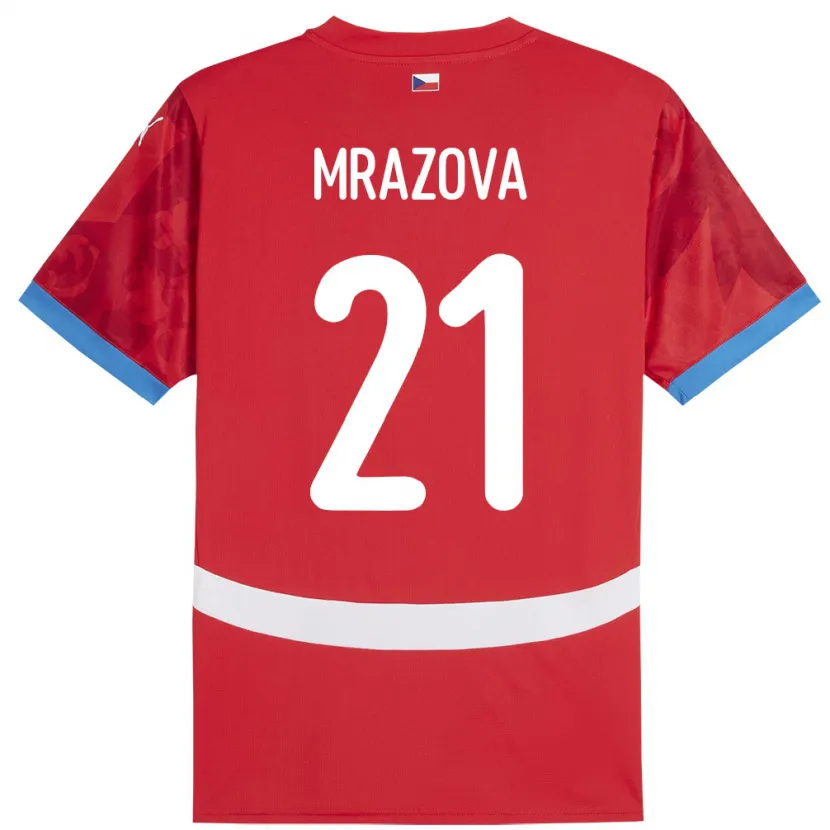 Danxen Uomo Maglia Cechia Miroslava Mrázová #21 Rosso Kit Gara Home 24-26 Maglietta