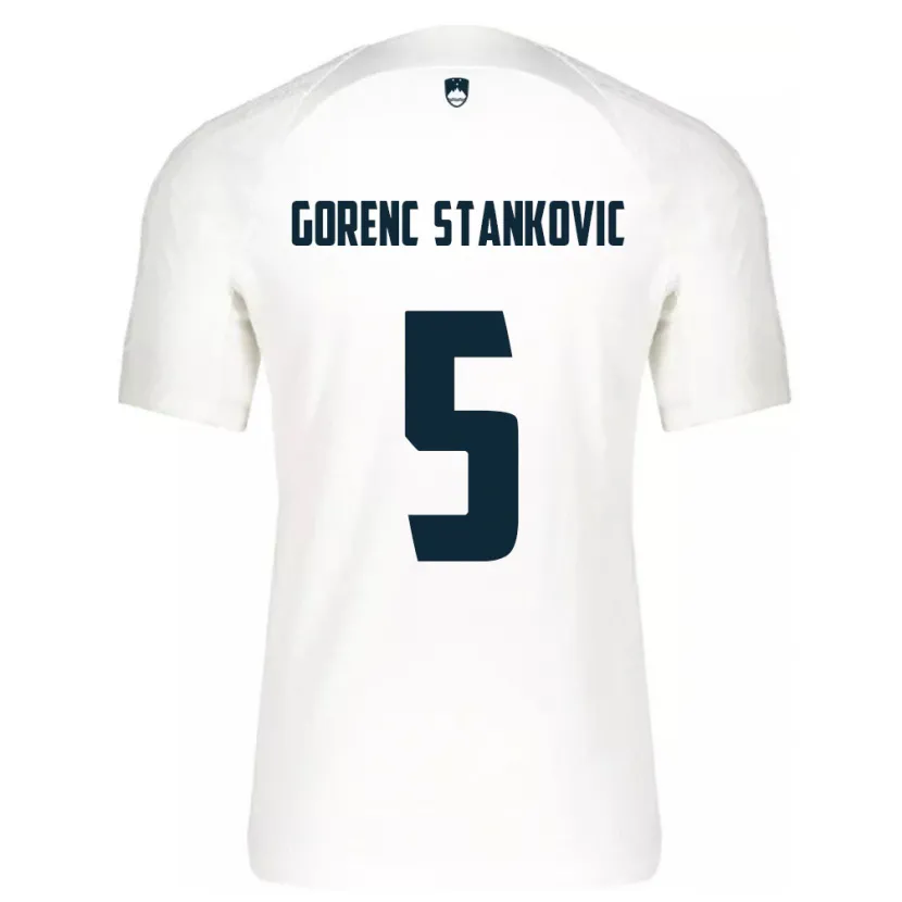 Danxen Uomo Maglia Slovenia Jon Gorenc Stankovic #5 Bianco Kit Gara Home 24-26 Maglietta