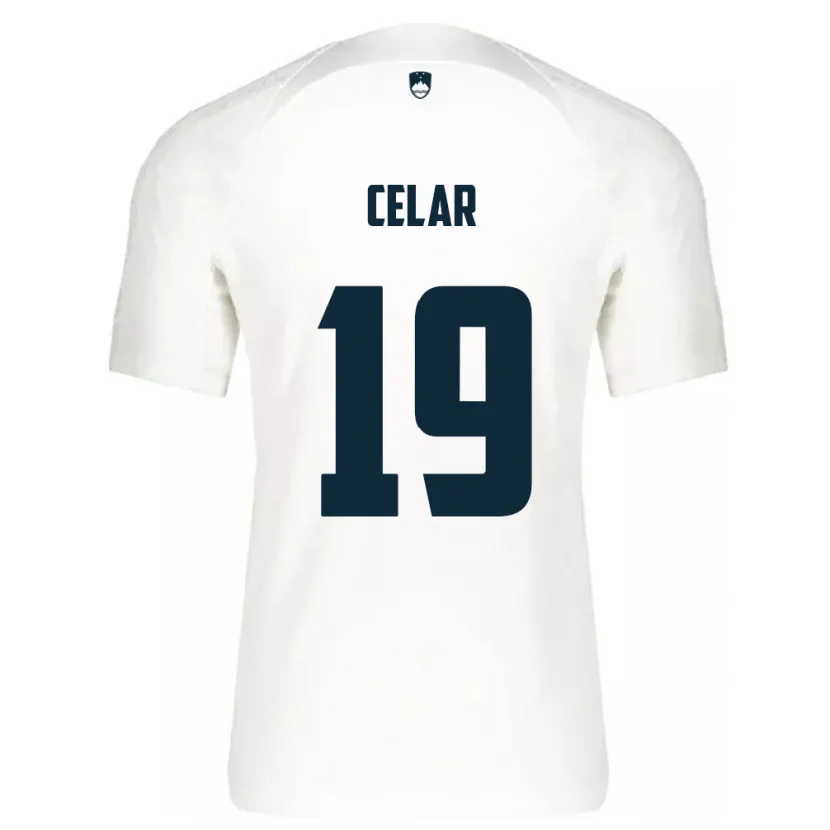 Danxen Uomo Maglia Slovenia Zan Celar #19 Bianco Kit Gara Home 24-26 Maglietta