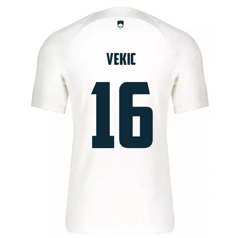 Danxen Uomo Maglia Slovenia Igor Vekic #16 Bianco Kit Gara Home 24-26 Maglietta