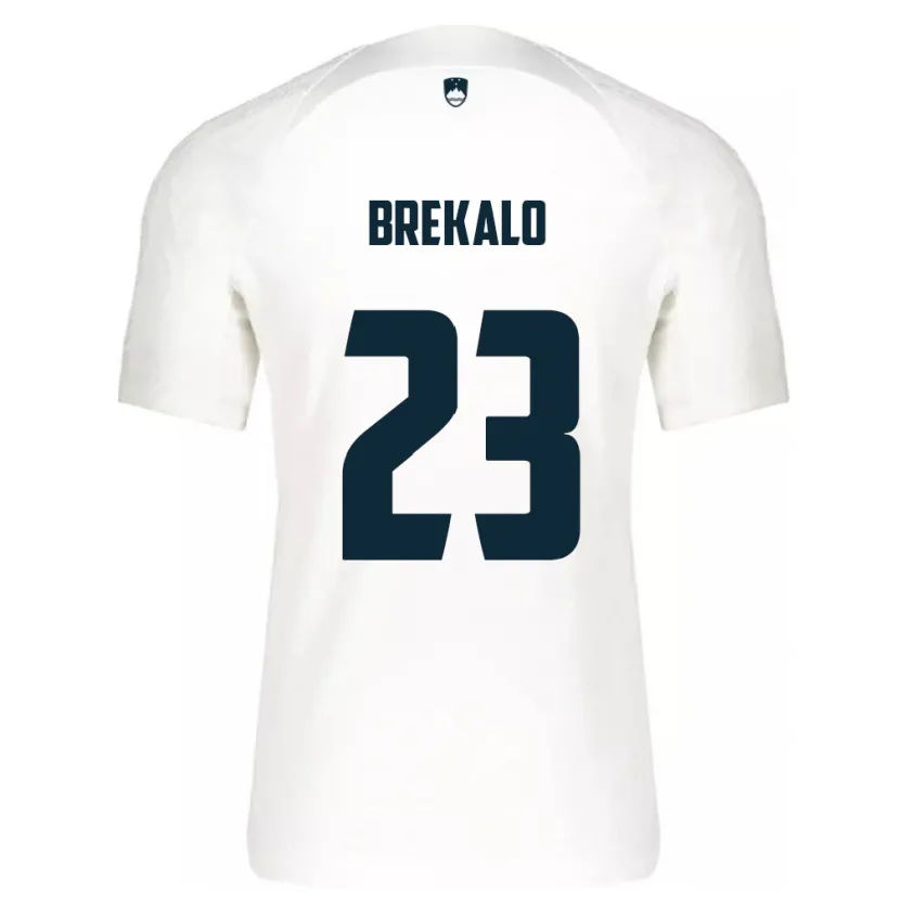 Danxen Uomo Maglia Slovenia David Brekalo #23 Bianco Kit Gara Home 24-26 Maglietta