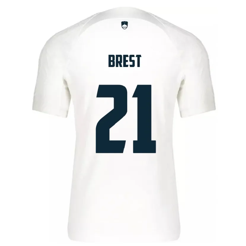 Danxen Uomo Maglia Slovenia Marko Brest #21 Bianco Kit Gara Home 24-26 Maglietta