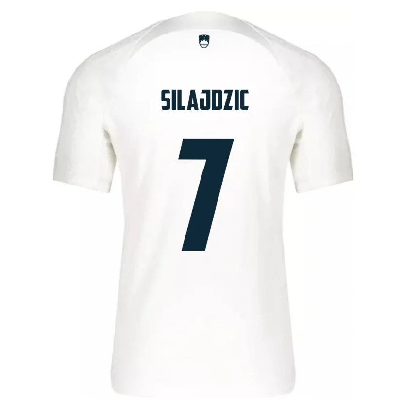 Danxen Uomo Maglia Slovenia Riad Silajdzic #7 Bianco Kit Gara Home 24-26 Maglietta