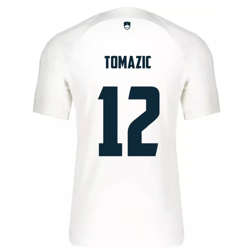 Danxen Uomo Maglia Slovenia Lukas Tomazic #12 Bianco Kit Gara Home 24-26 Maglietta