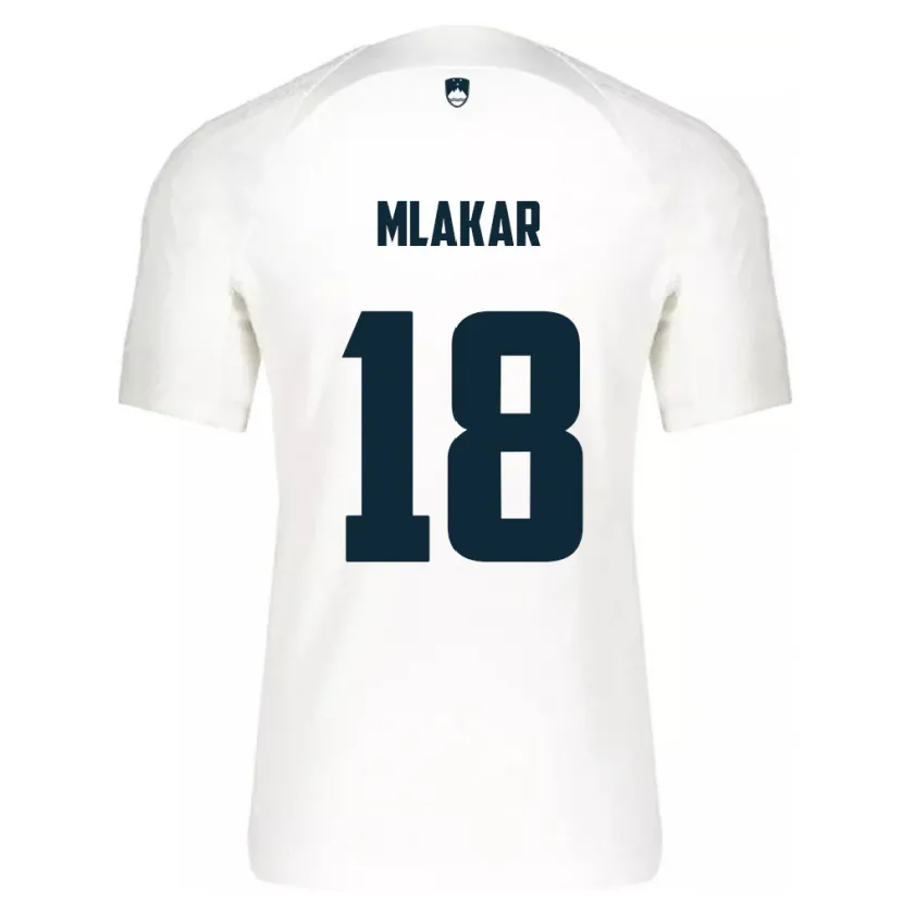 Danxen Uomo Maglia Slovenia Luka Mlakar #18 Bianco Kit Gara Home 24-26 Maglietta