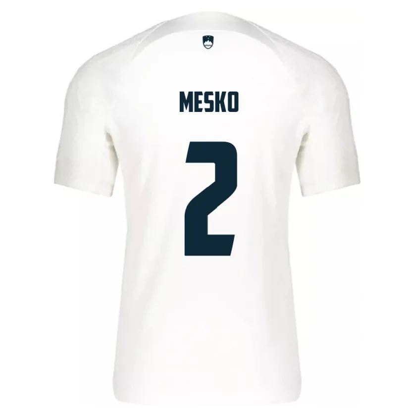 Danxen Uomo Maglia Slovenia Zan Mesko #2 Bianco Kit Gara Home 24-26 Maglietta