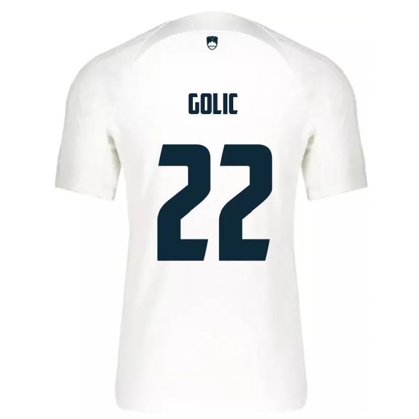 Danxen Uomo Maglia Slovenia Tilen Golic #22 Bianco Kit Gara Home 24-26 Maglietta