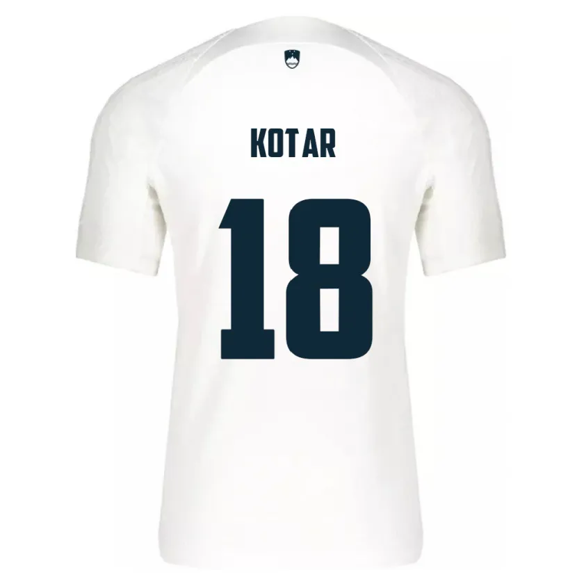 Danxen Uomo Maglia Slovenia Tristan Kotar #18 Bianco Kit Gara Home 24-26 Maglietta