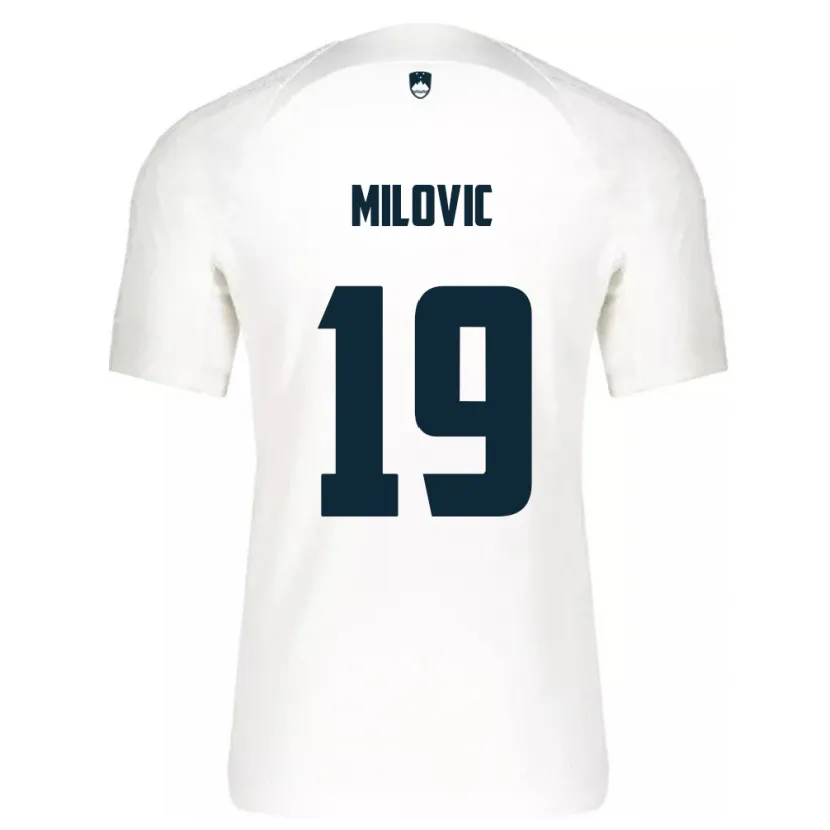 Danxen Uomo Maglia Slovenia Ana Milovič #19 Bianco Kit Gara Home 24-26 Maglietta