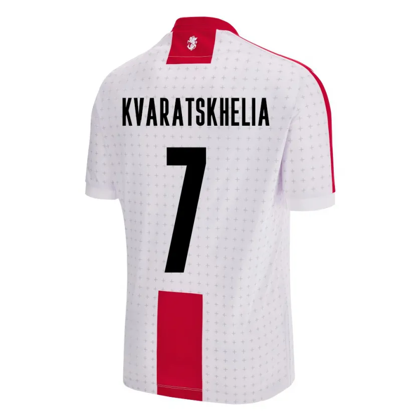 Danxen Uomo Maglia Georgia Khvicha Kvaratskhelia #7 Bianco Kit Gara Home 24-26 Maglietta