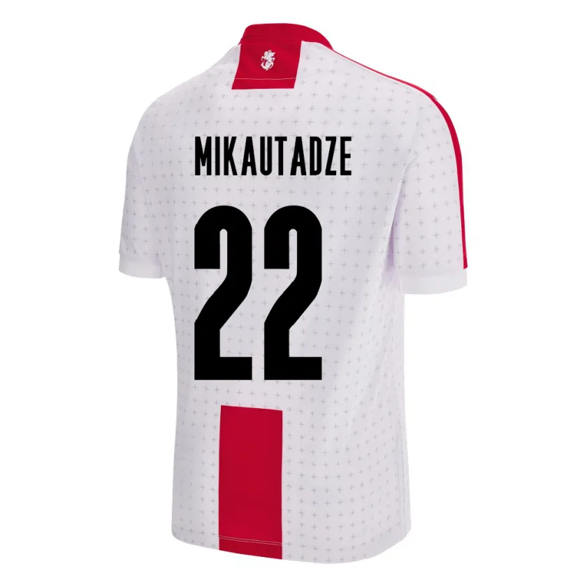 Danxen Uomo Maglia Georgia Georges Mikautadze #22 Bianco Kit Gara Home 24-26 Maglietta