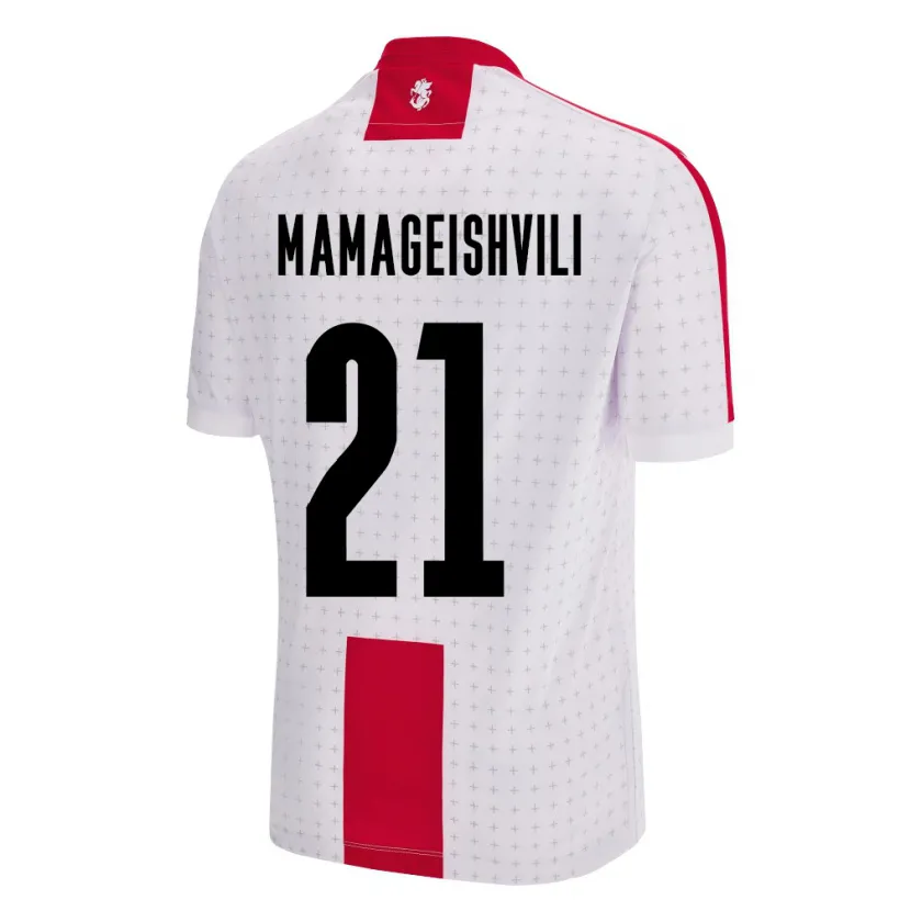 Danxen Uomo Maglia Georgia Otar Mamageishvili #21 Bianco Kit Gara Home 24-26 Maglietta
