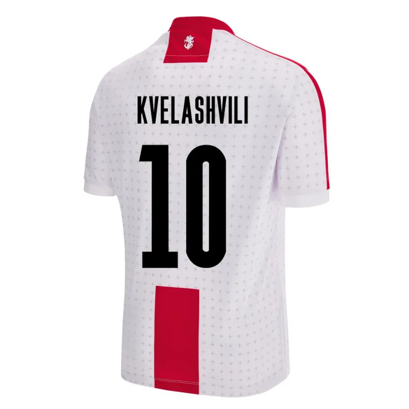 Danxen Uomo Maglia Georgia Nikoloz Kvelashvili #10 Bianco Kit Gara Home 24-26 Maglietta