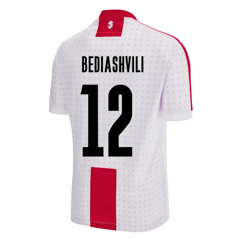 Danxen Uomo Maglia Georgia Giorgi Bediashvili #12 Bianco Kit Gara Home 24-26 Maglietta