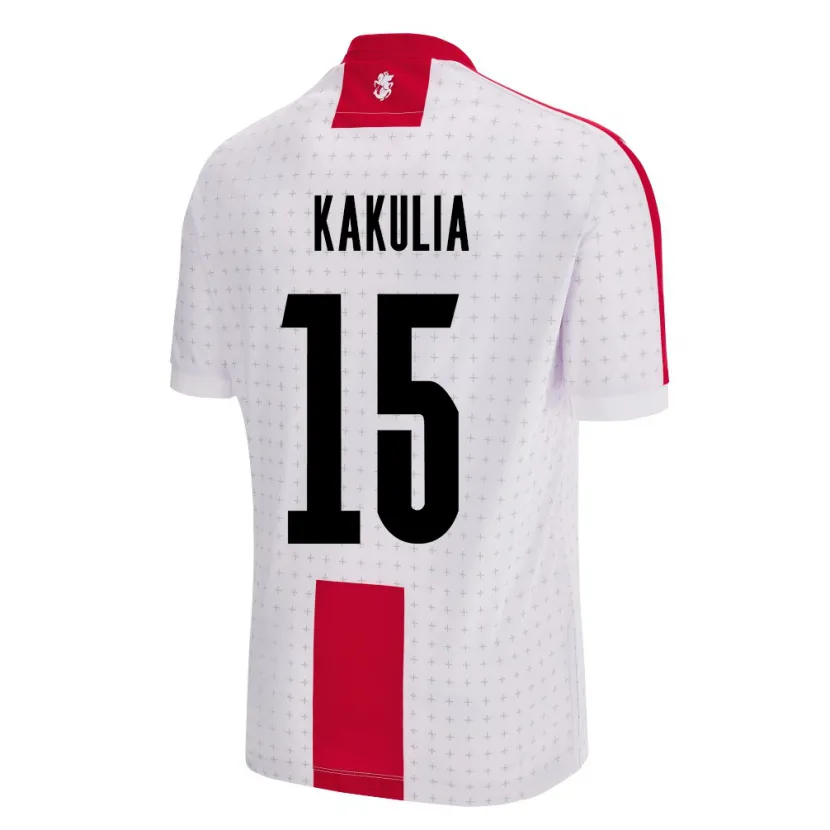 Danxen Uomo Maglia Georgia Giorgi Kakulia #15 Bianco Kit Gara Home 24-26 Maglietta