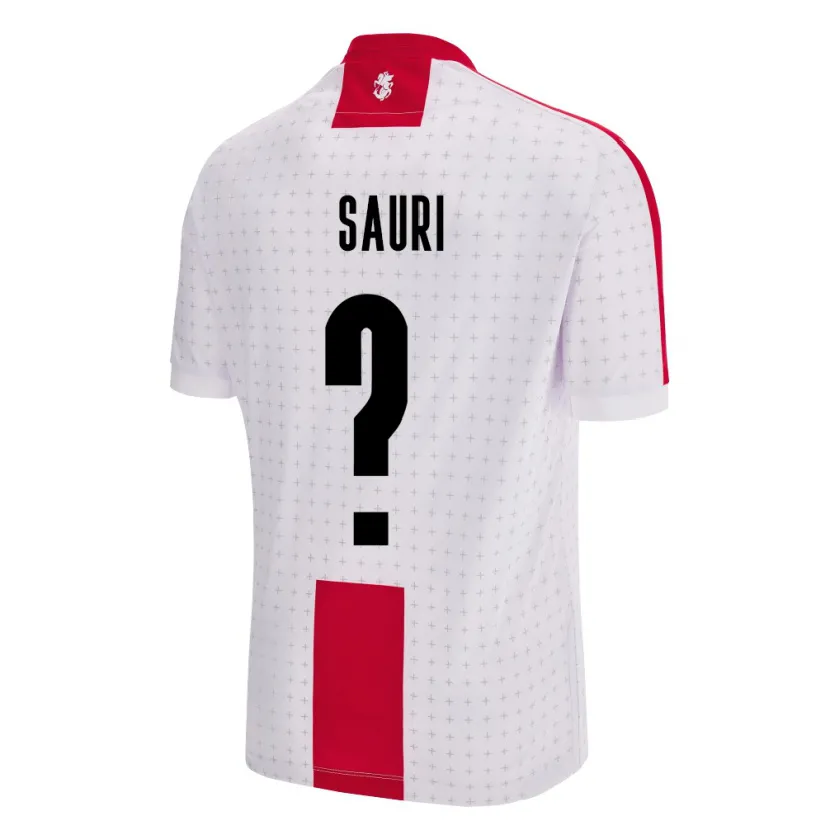 Danxen Uomo Maglia Georgia Mate Sauri #0 Bianco Kit Gara Home 24-26 Maglietta