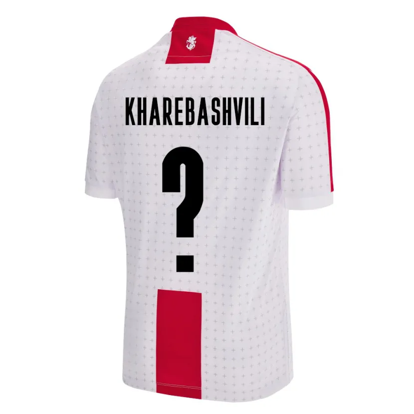 Danxen Uomo Maglia Georgia Saba Kharebashvili #0 Bianco Kit Gara Home 24-26 Maglietta