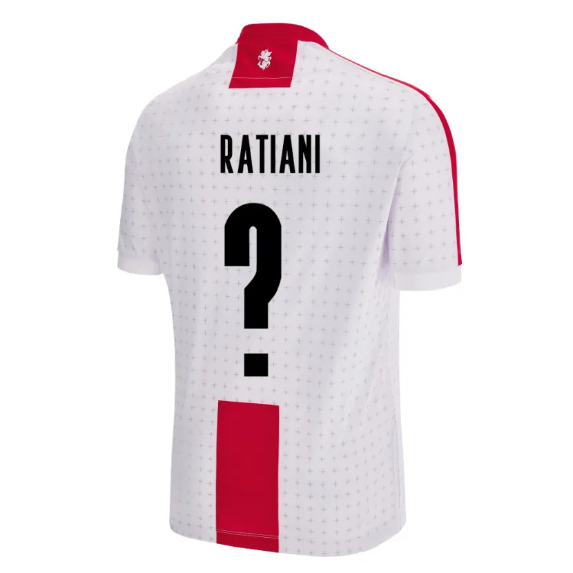 Danxen Uomo Maglia Georgia Sandro Ratiani #0 Bianco Kit Gara Home 24-26 Maglietta