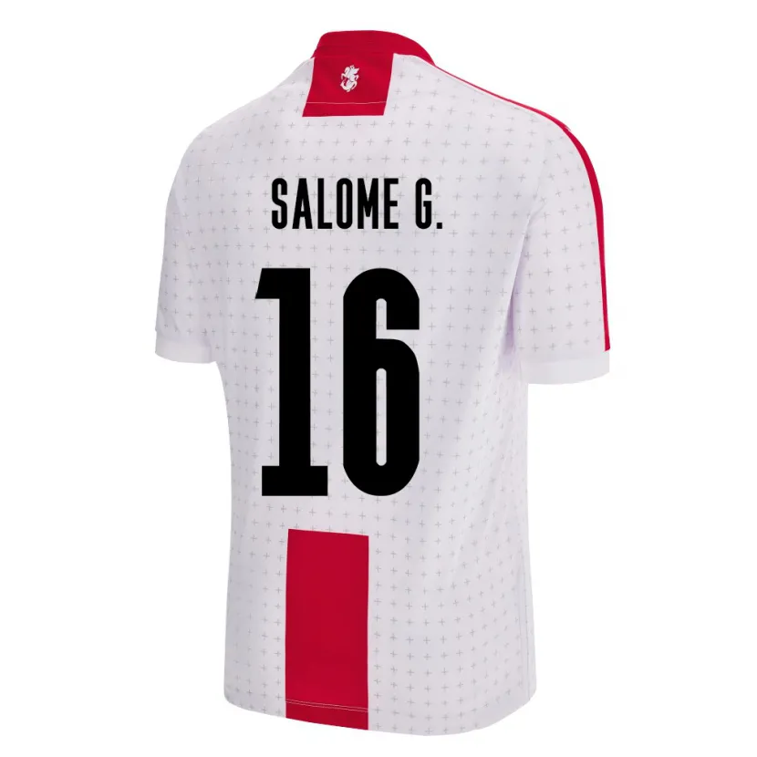 Danxen Uomo Maglia Georgia Salome Gasviani #16 Bianco Kit Gara Home 24-26 Maglietta