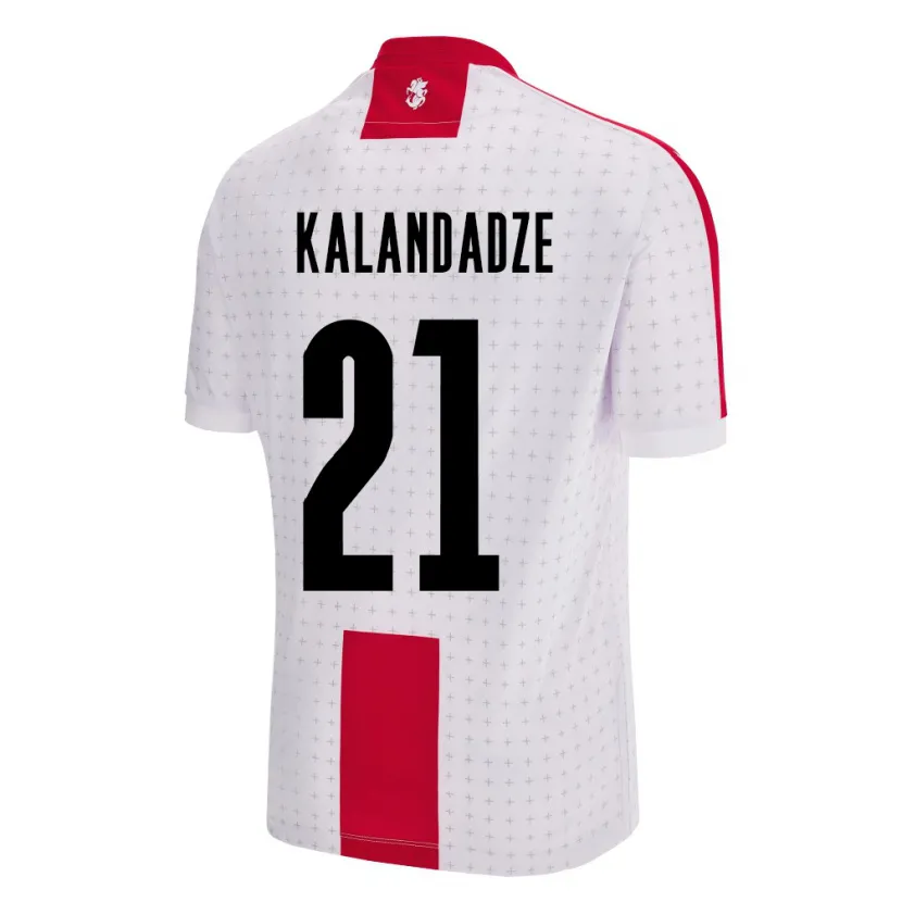Danxen Uomo Maglia Georgia Mariam Kalandadze #21 Bianco Kit Gara Home 24-26 Maglietta