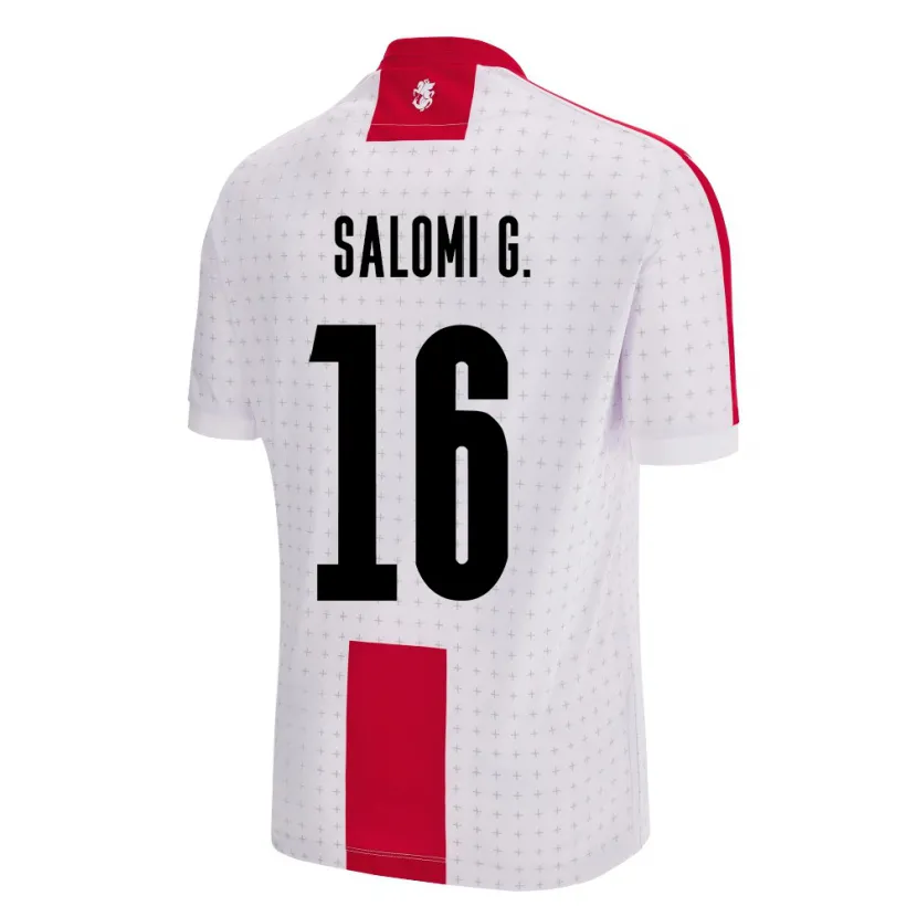 Danxen Uomo Maglia Georgia Salomi Gasviani #16 Bianco Kit Gara Home 24-26 Maglietta